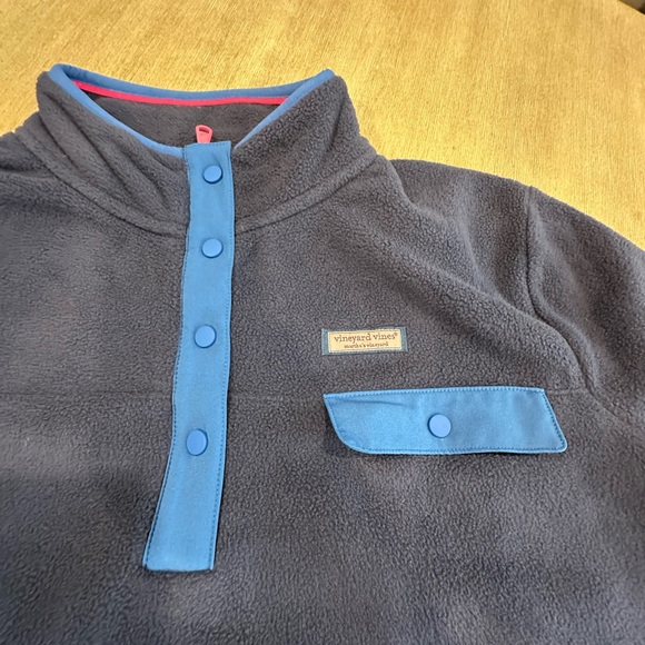 Vineyard Vines nautical Navy women’s Fleece with Pink Accents xl nwt - Picture 2 of 8